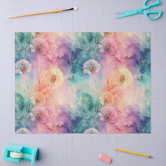 Vintage Dandelion Abstract Pattern (5) 薄葉紙 (クラフト)