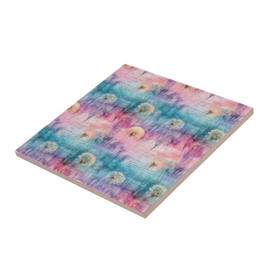 Vintage Dandelion Abstract Pattern (6) タイル (側面)