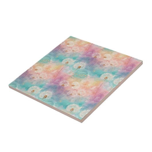 Vintage Dandelion Abstract Pattern (8) タイル (側面)