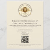 Vintage Dark Chocolate Workshop Certificate (裏面)