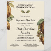 Vintage Dark Chocolate Workshop Certificate (正面)