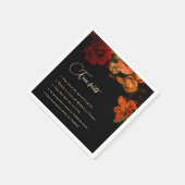 Vintage Dark Floral Fun Facts Wedding  スタンダードカクテルナプキン (角)