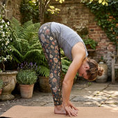 Vintage Dark Floral Wildflower レギンス