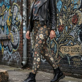 Vintage Dark Floral Wildflower レギンス