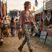 Vintage Dark Floral Wildflower レギンス