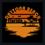 vintage daytona beach ポスター<br><div class="desc">This original retro vintage Daytona beach sunset and distressed retro design and silhouette with awesome typography font lettering is a great birthday, holiday, and Christmas gift idea for visitors, tourists, and hikers who love this beautiful beach and Florida state. The best vacation travel illustration for your trip. You will look...</div>