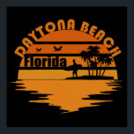vintage daytona beach ポスター<br><div class="desc">This original retro vintage Daytona beach sunset and distressed retro design and silhouette with awesome typography font lettering is a great birthday, holiday, and Christmas gift idea for visitors, tourists, and hikers who love this beautiful beach and Florida state. The best vacation travel illustration for your trip. You will look...</div>