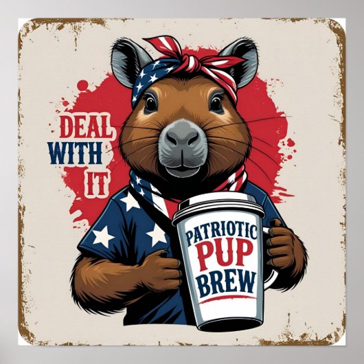 Vintage 'Deal With It' Attitude Poster ポスター (正面)