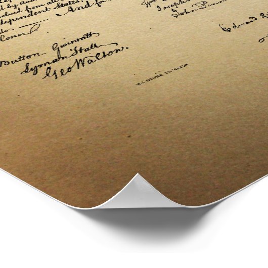 Vintage Declaration of Independence Print ポスター (角)