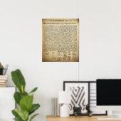 Vintage Declaration of Independence Print ポスター (ホームオフィス)