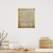 Vintage Declaration of Independence Print ポスター (キッチン)