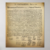 Vintage Declaration of Independence Print ポスター (正面)