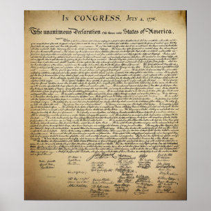 Vintage Declaration of Independence Print ポスター
