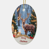 Vintage Deer Holiday Ornament セラミックオーナメント (左)