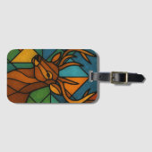 Vintage Deer Tiffany Style Stained Glass Art ラゲッジタグ (正面横)