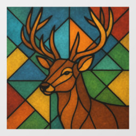 Vintage Deer Tiffany Style Stained Glass Design ウィンドウサイン