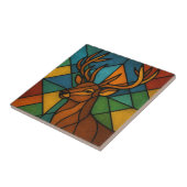 Vintage Deer Tiffany Style Stained Glass Design タイル (側面)