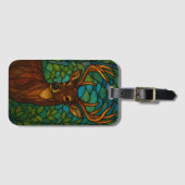 Vintage Deer Tiffany Style Stained Glass Design ラゲッジタグ (正面横)