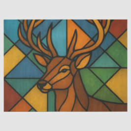 Vintage Deer Tiffany Style Stained Glass Design 薄葉紙
