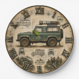 Vintage Defender Overland Adventure 4x4 Off-Road ペーパープレート