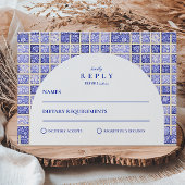 Vintage Delft Patchwork Wedding 出欠カード