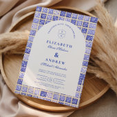 Vintage Delft Patchwork Wedding 招待状