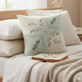 Vintage Delicate Green Elegant Manuscript クッション