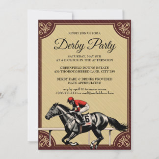 Vintage Derby Horse Racing Party Invitation 2026 招待状