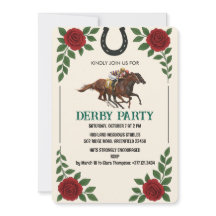 Vintage Derby Horse Racing Party Invite