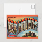 Vintage Des Moines Iowa Postcard ポストカード (正面/裏面)
