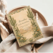 Vintage Desert Botanicals Birthday 招待状