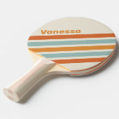 Vintage Desert Flower Angled Striping with Name 卓球ラケット (正面アングル)