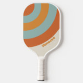 Vintage Desert Flower Circle Stripe with Name ピックルボールラケット (裏面)