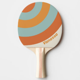 Vintage Desert Flower Circle Stripe with Name 卓球ラケット