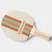 Vintage Desert Flower Pin Striped with Name 卓球ラケット (横)