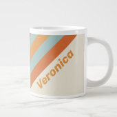 Vintage Desert Flower Stripes with Name ジャンボコーヒーマグカップ (右)