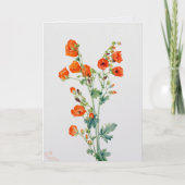 Vintage Desert Globemallow Botanical Illustration カード (正面)