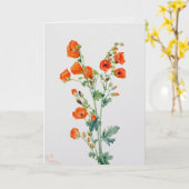 Vintage Desert Globemallow Botanical Illustration カード (黄色い花)