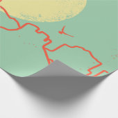 Vintage Desert landscape with Cactuses and Canyon. ラッピングペーパー (角)