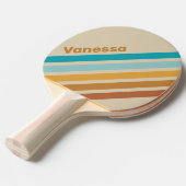 Vintage Desert Rainbow Angled Striping with Name 卓球ラケット (正面アングル)