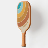 Vintage Desert Rainbow Circle Stripe with Name ピックルボールラケット (左)