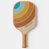 Vintage Desert Rainbow Circle Stripe with Name ピックルボールラケット (裏面)