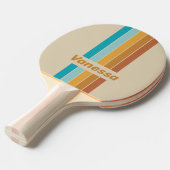 Vintage Desert Rainbow Pin Striped with Name 卓球ラケット (正面アングル)