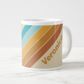 Vintage Desert Rainbow Stripes with Name ジャンボコーヒーマグカップ (正面右)