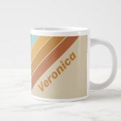 Vintage Desert Rainbow Stripes with Name ジャンボコーヒーマグカップ (右)