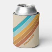 Vintage Desert Rainbow Stripes with Name 缶クーラー (缶正面)