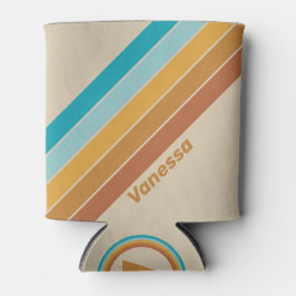 Vintage Desert Rainbow Stripes with Name 缶クーラー