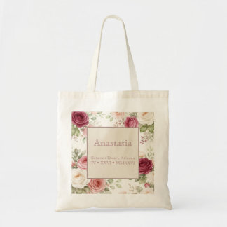 Vintage Desert Rose Personalized Floral Tote Bag トートバッグ