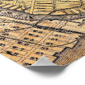 Vintage Detailed Brooklyn Map Poster ポスター (角)