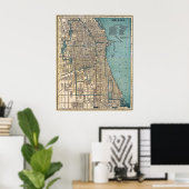 Vintage Detailed Chicago Map Poster 1893 ポスター (ホームオフィス)